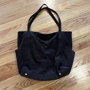 Italian leather suede tote